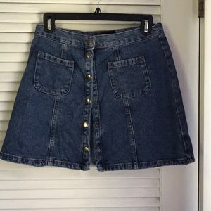 Denim button down skirt
